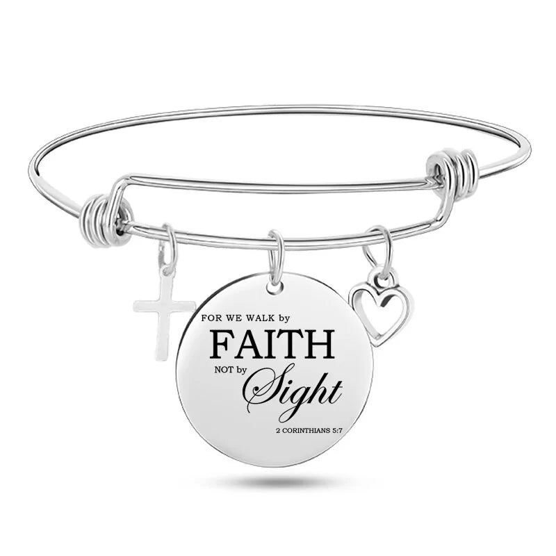 Stainless Steel Christian Charm Bracelet