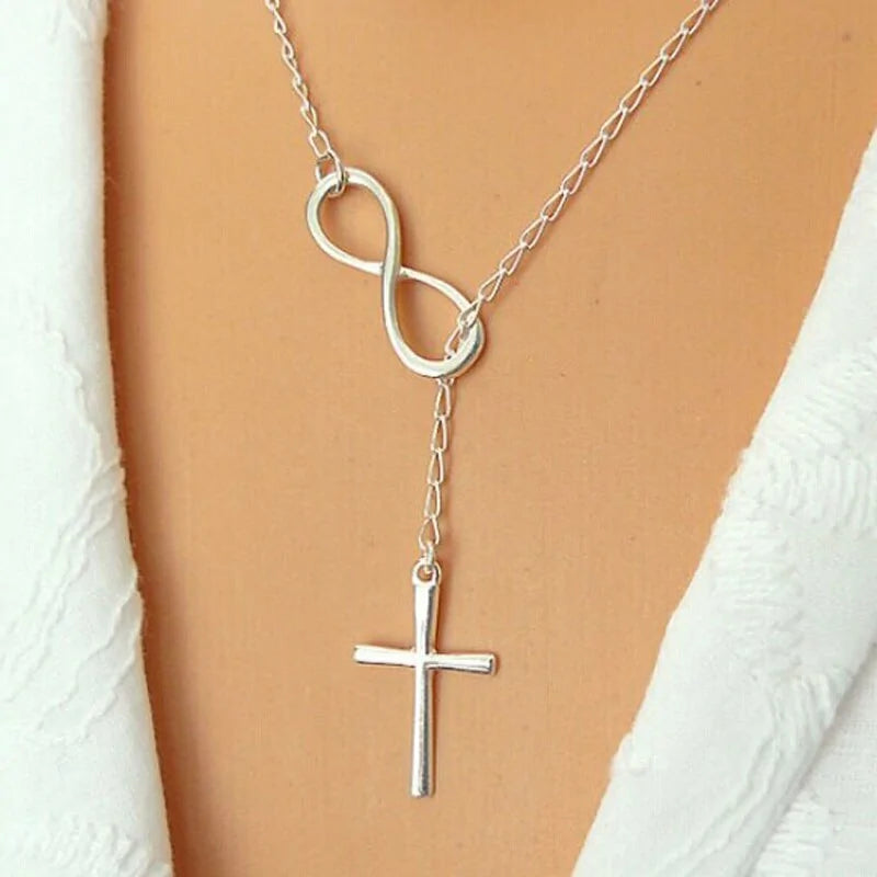 Infinity Cross Silver Necklace