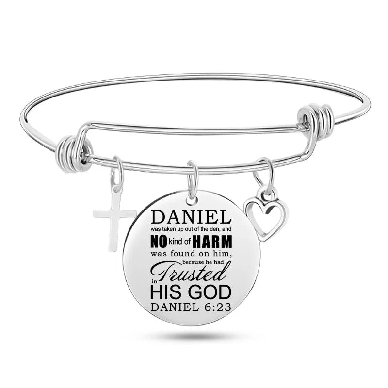 Stainless Steel Christian Charm Bracelet