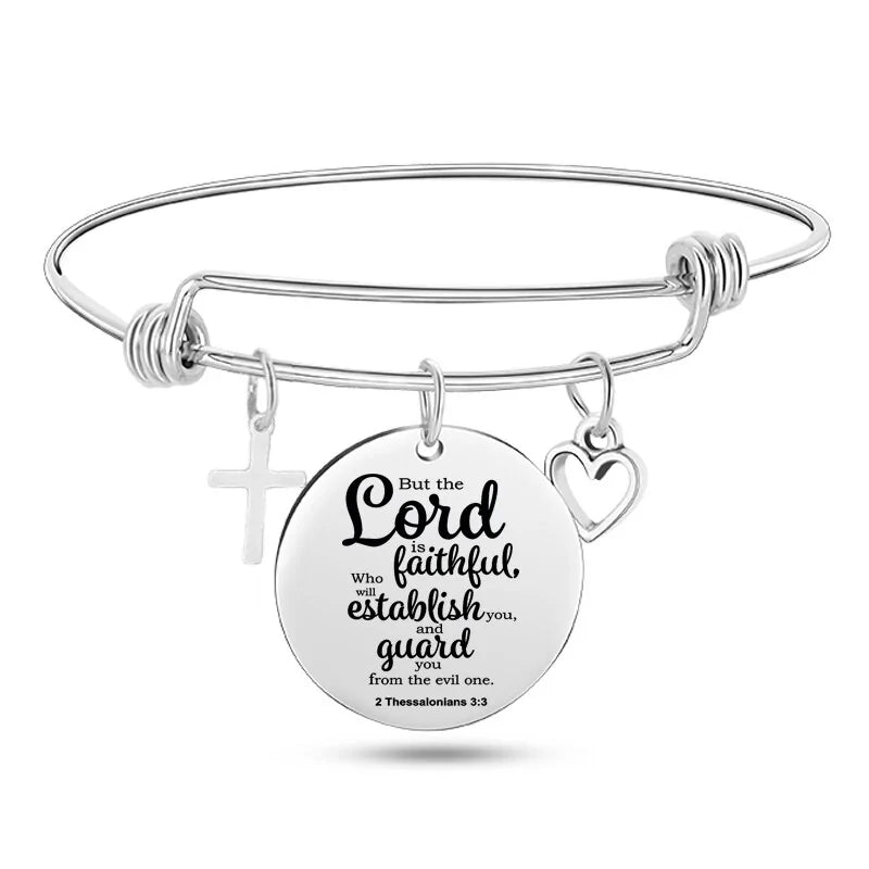 Stainless Steel Christian Charm Bracelet