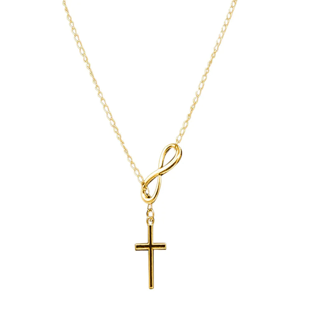 Infinity Cross Silver Necklace