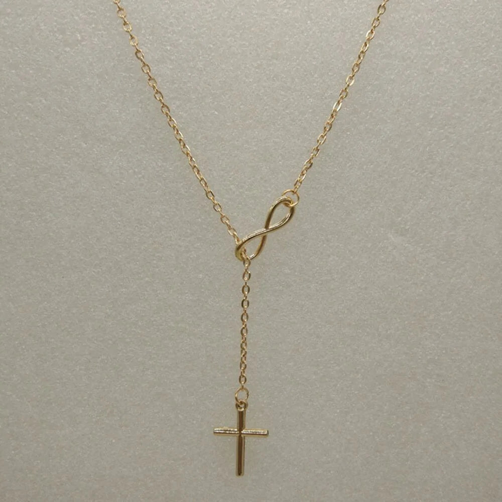 Infinity Cross Silver Necklace